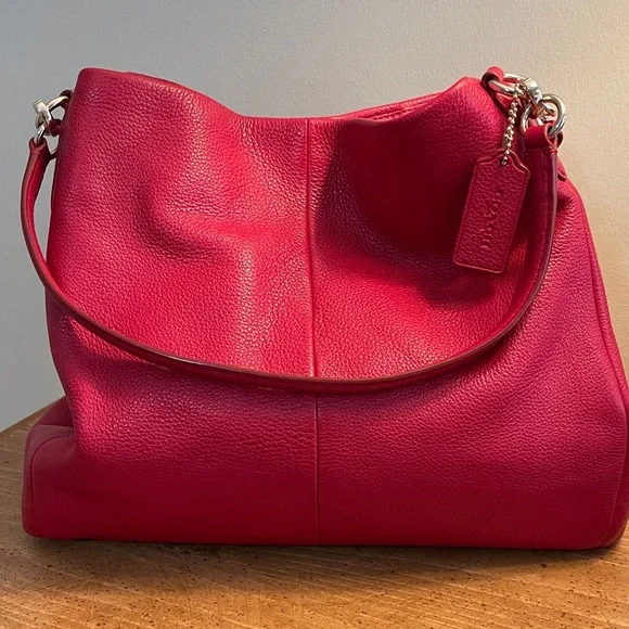 Coach Vibrant Red Leather Hobo Bag - Picture 1 of 6